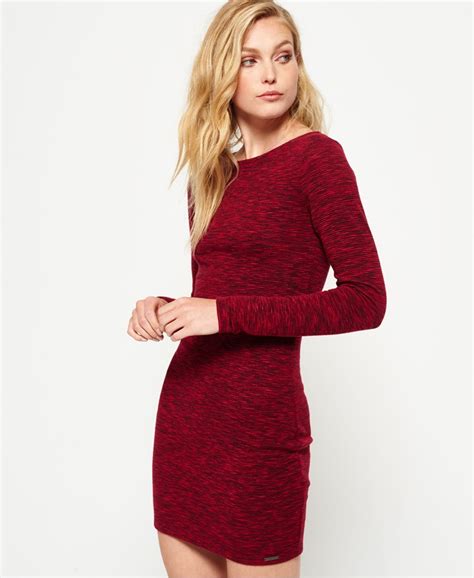 Womens Augusta Bodycon Dress In Red Superdry Uk