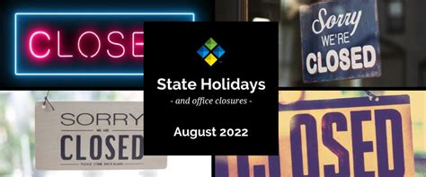 August 2023 State Holidays