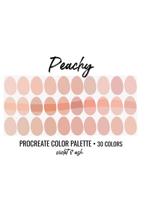 Peachy Procreate Palette Color Chart Photoshop Swatches Etsy Peach