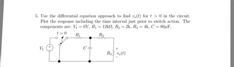 Solved Use The Differential Equation Approach To Find V 0 T Chegg