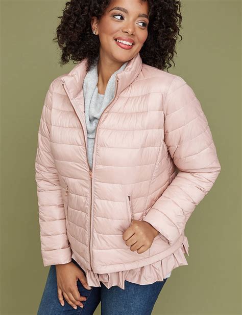 Peplum Packable Puffer Jacket With Thermoplume Technology Blush