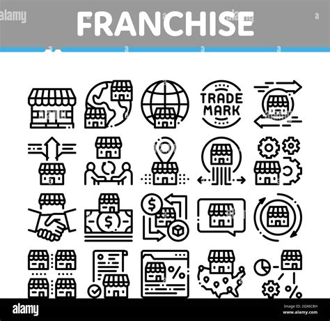 Franchise Business Collection Icons Set Vector Stock Vector Image Art