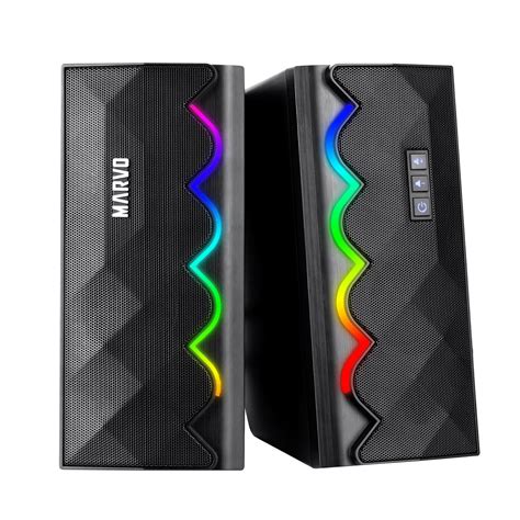 Parlantes Gaming Marvo Sg Bluetooth Luz Led Efecto Rgb Usb