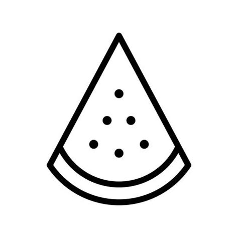 Watermelon Slice Vector Tropical Related Line Style Icon Vector