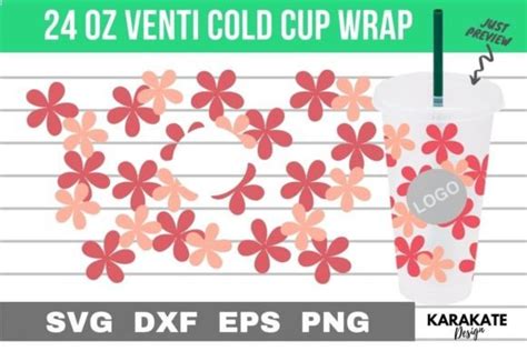 Spring Pink 24 Oz Venti Hole Wrap SVG Graphic By KARAKATE Creative