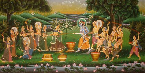 Krishna Playing Holi With Gopis In Vraja Exotic India Art