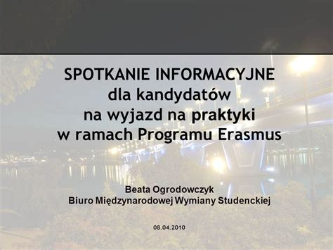 Spotkanie Informacyjne Dla Kandydat W Na Wyjazd Na Praktyki W Ramach