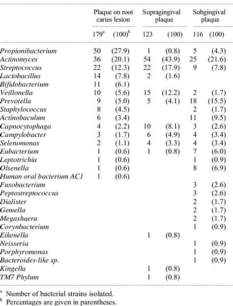 Predominant Bacterial Genera In Plaque On Root Caries Lesion