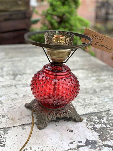 Vintage Red Glass Lamp | Joys Collective Market