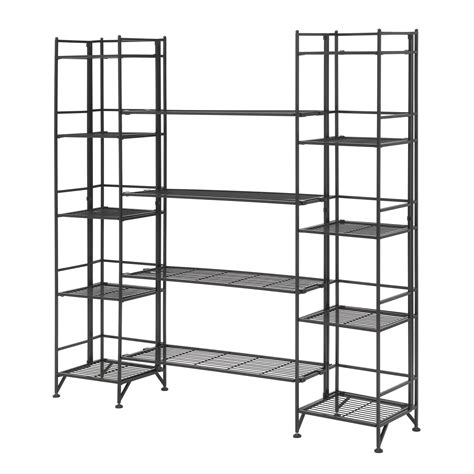 Xtra Storage 5 Tier Folding Metal Shelves With Set Of 4 Deluxe