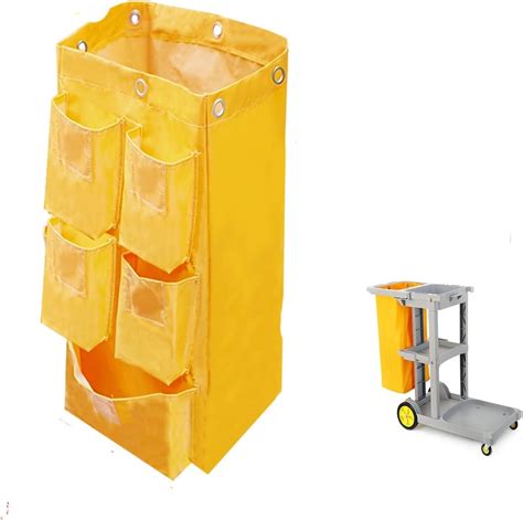 Amazon Replacement Janitorial Cart Bag With 5 Pockets 25 Gallon