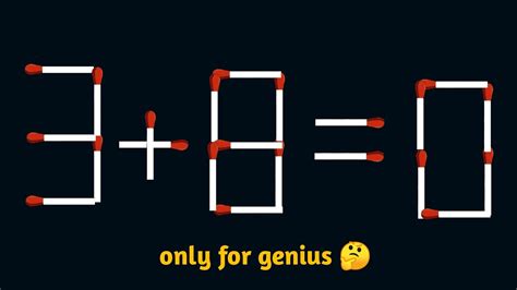 Move 2 Matchstick To Make Equation Correct 3 8 0 Only For Genius