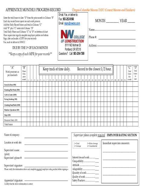 Fillable Online Monthly Progress Report Area I Fax Email Print