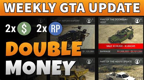 Gta Double Money Discounts Gta Online Weekly Update With Double