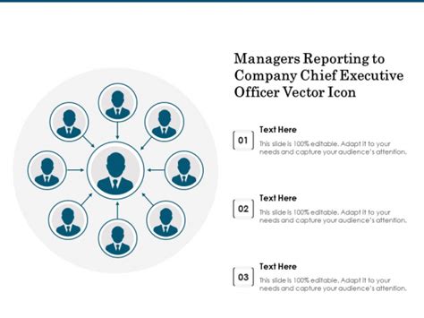 Managers Reporting To Company Chief Executive Officer Vector Icon Ppt