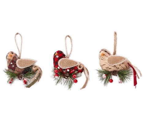 Printed Bird Ornaments, 3-Pack at Big Lots. Christmas Ornaments ...