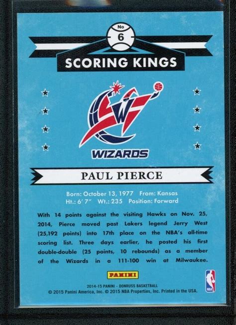 Paul Pierce Panini Donruss Press Proof Scoring Kings Ebay