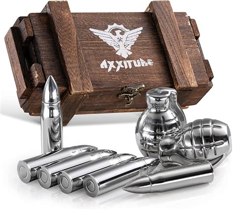 China Whiskey Stone Bullets Gift Set Stainless Steel Bullet Shaped