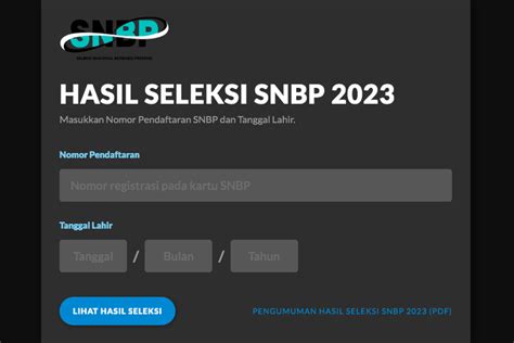 Foto Link Dan Cara Cek Hasil Seleksi Snbp 2023