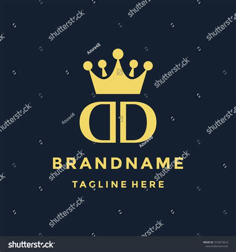 Dd Letter Initial Royal Templateelegant Crown Stock Vector Royalty