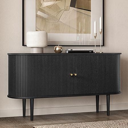 Amazon Wermo Black Sideboard Storage Cabinet With Doors And