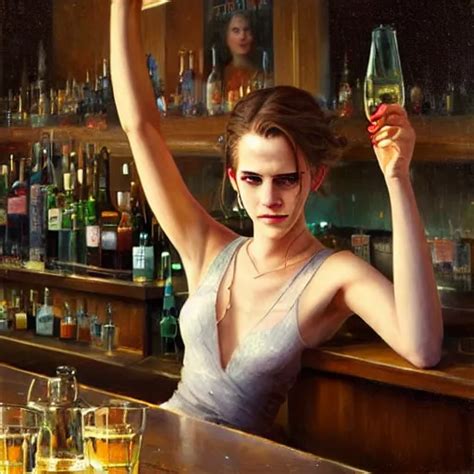 Highly Detailed Painting Of Emma Watson Drunk In A Stable Diffusion