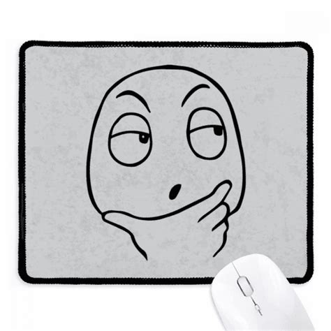 Reflection Black Cute Chat Happy Pattern Mousepad Stitched Edge Mat Rubber Gang Pad