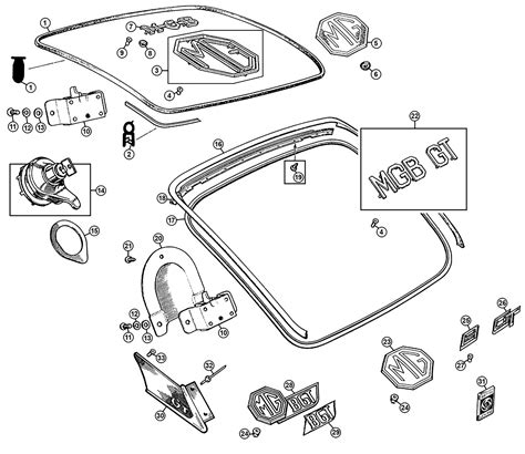 Boot Lid Fittings MGB MGB GT 1962 80 Moss Europe Classic Car