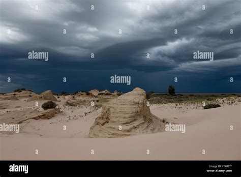 Walls Of China Lunette And Dunes Along The Edge Of Lake Mungo National