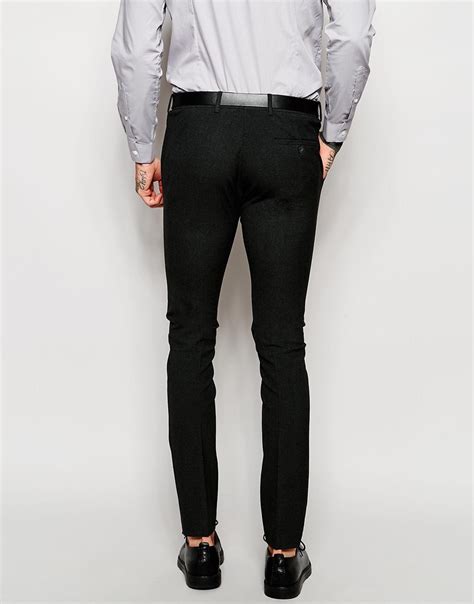 Asos Gray Super Skinny Suit Trousers In Charcoal For Men Lyst