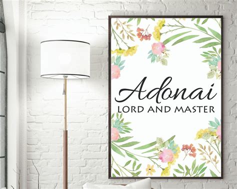 Adonai Wall Art Printable Names of God With Meaning Poster - Etsy