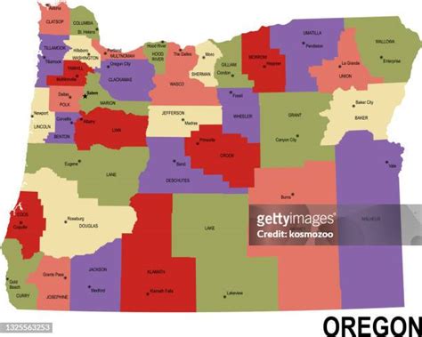 20 Oregon Counties Map Stock Photos, High-Res Pictures, and Images ...