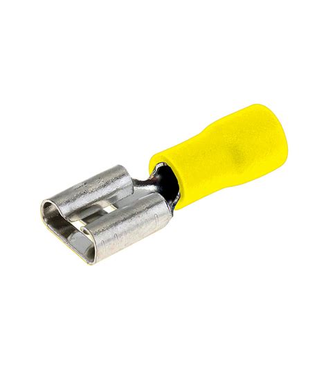 Insulated Female Faston Terminals 6 30 8mm Yellow Sas