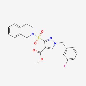 Methyl 3 3 4 Dihydroisoquinolin 2 1H Yl Sulfonyl 1 3 Fluorobenzyl