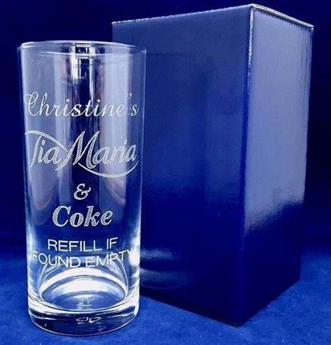 Personalised Engraved Tia Maria Glass Tia Maria And Coke Glass T Boxed Ebay