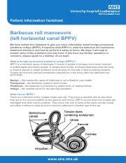 Understanding Barbecue Roll Manoeuvre For Bppv Treatment Course Hero