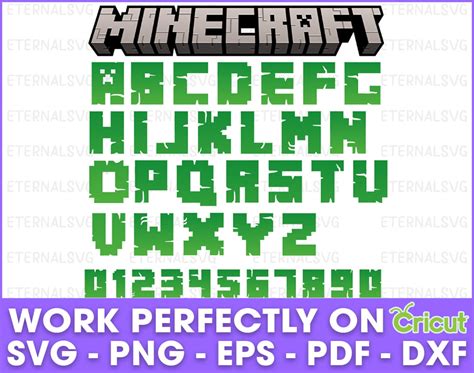 Minecraft Font SVG Minecraft Alphabet Minecraft Letters - Etsy