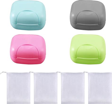 BangShou 4 Pack Boite Savon Voyage Porte Savon Avec Couvercle Plats De