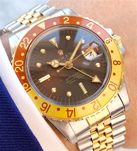 Vintage Rolex GMT Master Tiger Eye Root Beer 1675 Nipple Dial Vintage