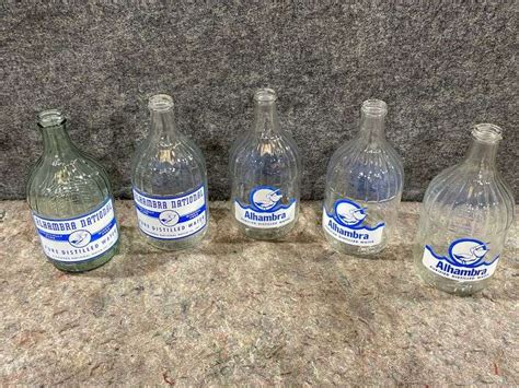 Alhambra Purifier Distilled Water Glass Bottles - Vintage - 777 Auction ...