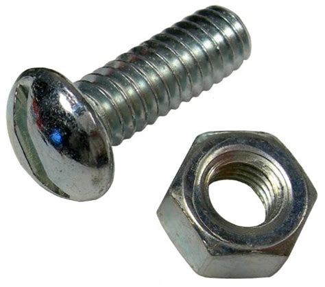 Pico 9721M 1 4 X 1 1 2 Slotted Round Head Stove Bolts W Hex Nut 2