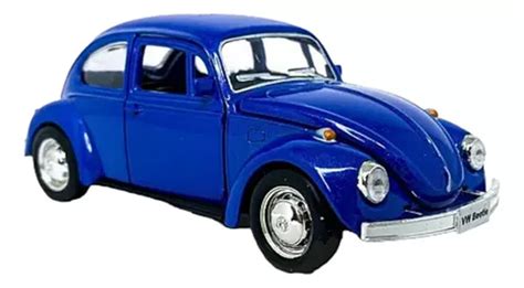 Carrinho De Ferro Fusca Clássico 1 32 Miniatura Coleção Cor Azul escuro