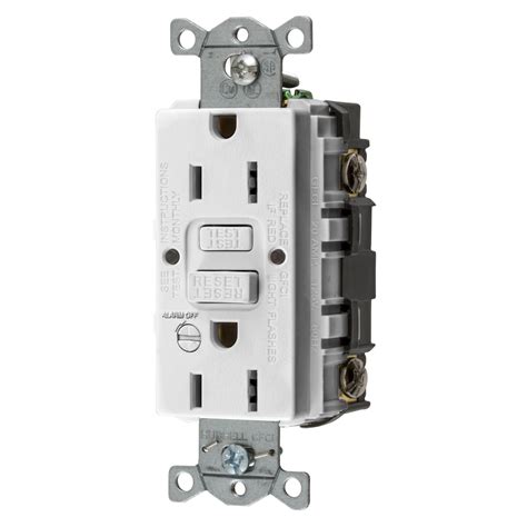 Heavy Duty Commercial Autoguard® Self Test Gfci Receptacle With Alarm 15a White Gfrst15wb