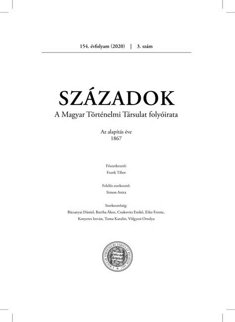 Pdf Sz Zadok Szazadok Hu Press Beliv Pdfsz Zadok A Magyar