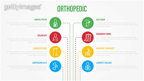 Orthopedic Infographics With Thin Line Icons In Circles And Copy Space