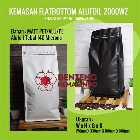 Jual Kemasan Flatbottom Import Wz Kemasan Kopi Kg Shopee