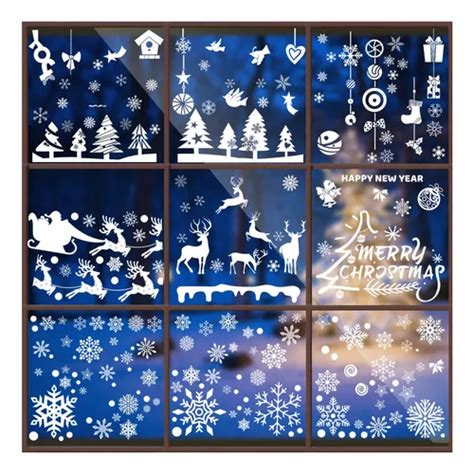 200 Pegatinas Decorativas Navideñas Para Ventana Copos Nieve MercadoLibre