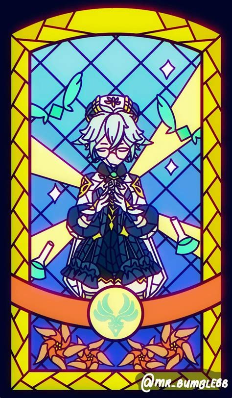 I drew Sucrose in a stained glass tarot card style : Genshin_Impact ...