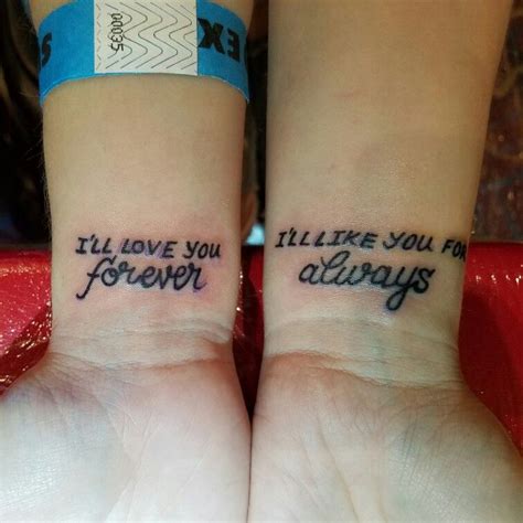 Tattoo for my mamma. "I'll love you forever. I'll like you for always ...