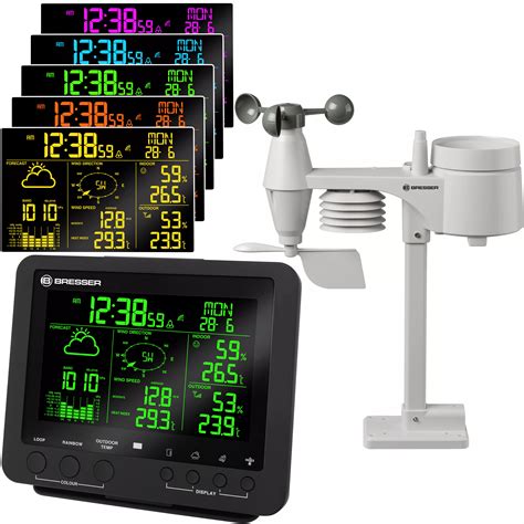 BRESSER 5 In 1 Professional Weather Station With Colour Change Black